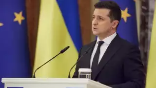 Volodímir Zelenski, presidente de Ucrania, denunció la destrucción total de un aeropuerto cerca de Vinnytsia, por le impacto de ocho misiles rusos