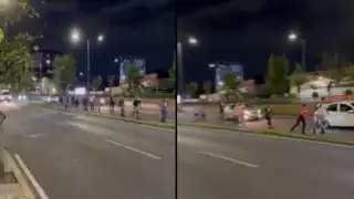 Un grupo de alrededor de 20 jóvenes fue grabado cuando circulaban patinando en Río San Joaquín, en la alcaldía Miguel Hidalgo.