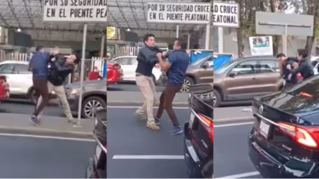 Debido a un supuesto incidente de tránsito vial, un par de automovilistas se enfrascaron en una pelea que fue captada en video.