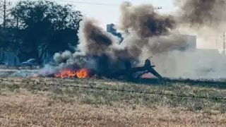Un helicóptero de la Secretaría de Seguridad de Aguascalientes se desplomó en la zona norte de la ciudad de Jesús María