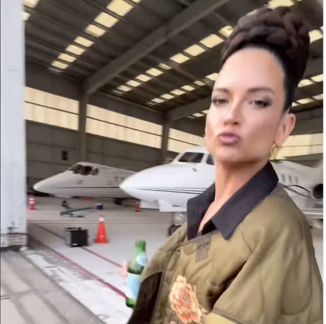 Natalia previo a abordar su avión