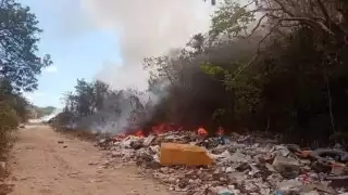"Se está trabajando en el control del incendio", señaló el presidente municipal, Alfredo Fernández