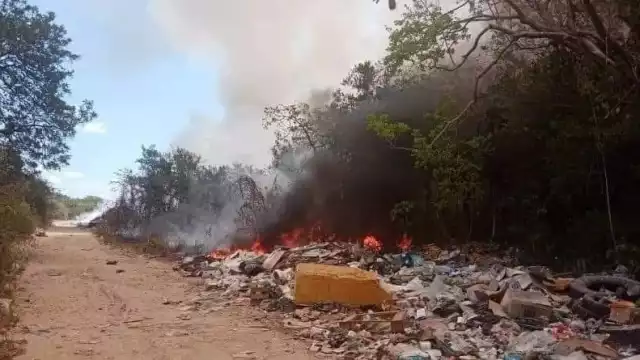 "Se está trabajando en el control del incendio", señaló el presidente municipal, Alfredo Fernández