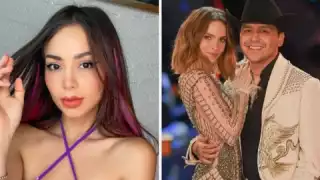 La influencer Caeli le coquetea y manosea a Christian Nodal frente a Belinda