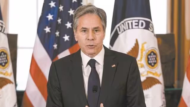 Blinken en una audiencia del subcomité del Comité de Asignaciones del Senado.