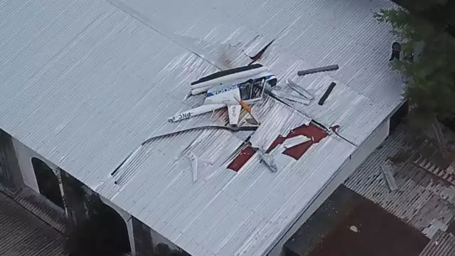 El helicóptero quedó destruido tras el impacto