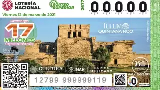 La Zona Arqueológica de Tulum aparecerá en la Lotería Nacional