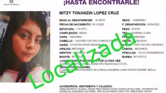 Mitzy se extravió el pasado 8 de abril, cuando se dirigia a su escuela. Foto: Especial
