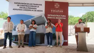 Inician obras en la primaria “Adolfina Cardeña Marín de Arceo” de Mérida; tendrá nuevas aulas y espacios deportivo 