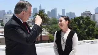 El canciller conoció detalles del viaje de la joven mexicana-estadounidense a bordo del New Shepard