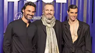 Miguel Bosé y los actores que le darán vida en diferentes etapas de su vida. Foto: Especial