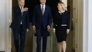 Joe Biden recibió a la primer ministra de Suecia y al presidente de Finlandia en la Casa Blanca por su incorporación a la OTAN