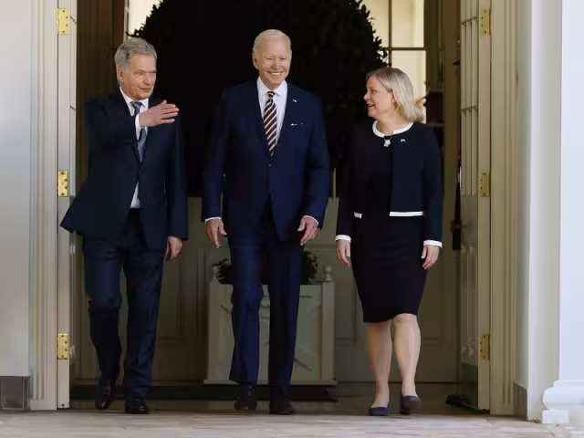 Joe Biden recibió a la primer ministra de Suecia y al presidente de Finlandia en la Casa Blanca por su incorporación a la OTAN