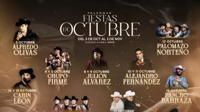 ¿Cuándo estará tu artista favorito en las Fiestas de Octubre?