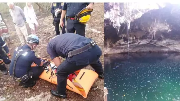 La mujer fue auxiliada por elementos de la SSP La mujer fue auxiliada por elementos de la SSP