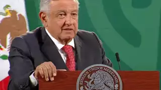 AMLO, durante la conferencia de prensa.