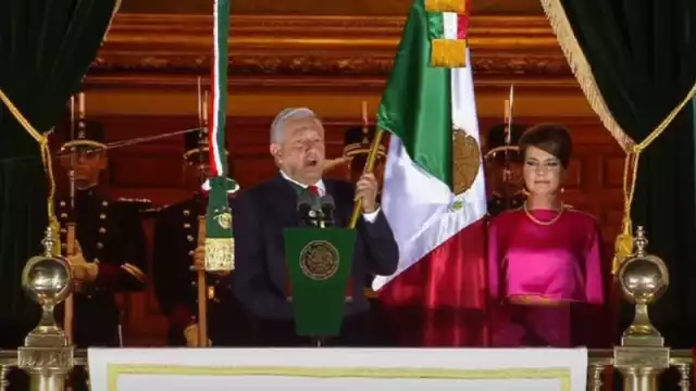 AMLO dio el Grito de Independencia desde Palacio Nacional