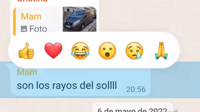 Son seis reacciones disponibles para reaccionar a los mensajes