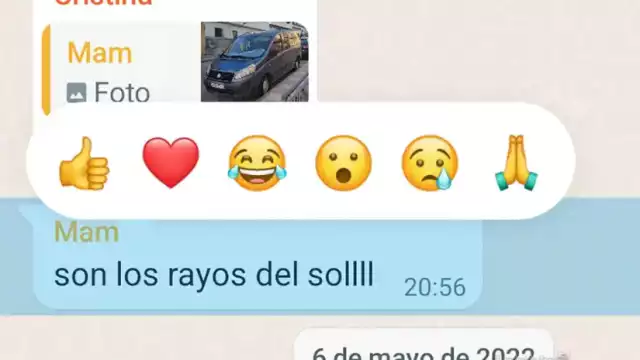 Son seis reacciones disponibles para reaccionar a los mensajes
