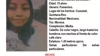 Emiten Alerta Amber por menor en Cozumel