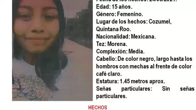 Emiten Alerta Amber por menor en Cozumel