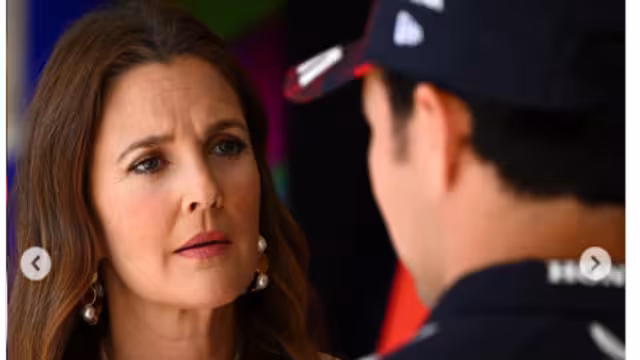 Así reaccionó Drew Barrymore al conocer a Checo Pérez