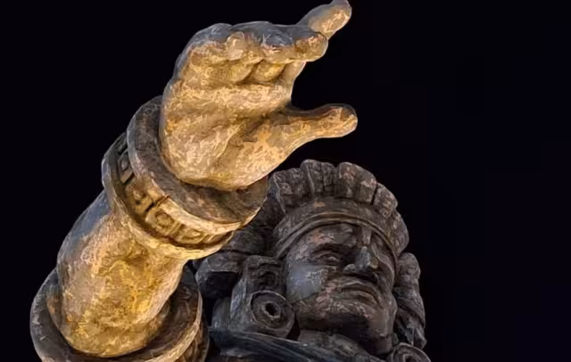 Así luce la estatua de Chaac en Telchac Puerto