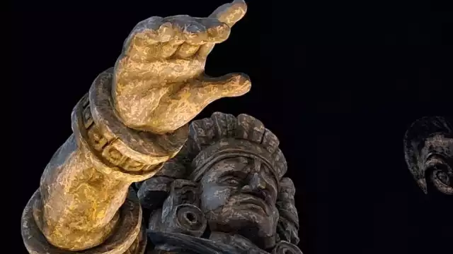 Así luce la estatua de Chaac en Telchac Puerto