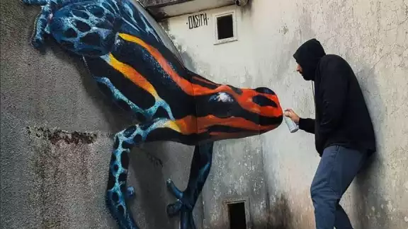 Los grafitis de Odeith son ilusiones ópticas