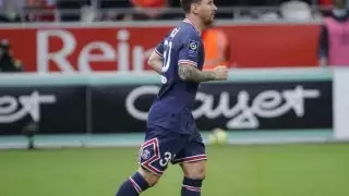 El astro argentino entró de cambio en el segundo tiempo del partido