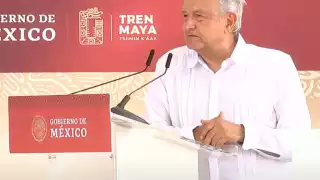 El presidente durante su discurso de hoy