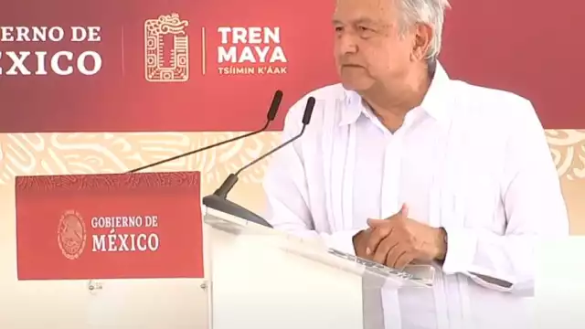 El presidente durante su discurso de hoy