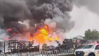 Así fue el incendio registrado cerca del AICM, en límites de Nezahualcóyotl: VIDEO
