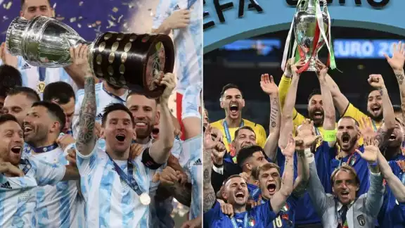Argentina e Italia, ganadores de la Copa América y Eurocopa, se enfrentarán en un partido amistoso tras un acuerdo entre la Conmebol y la UEFA Argentina e Italia, ganadores de la Copa América y Eurocopa, se enfrentarán en un partido amistoso tras un acuerdo entre la Conmebol y la UEFA