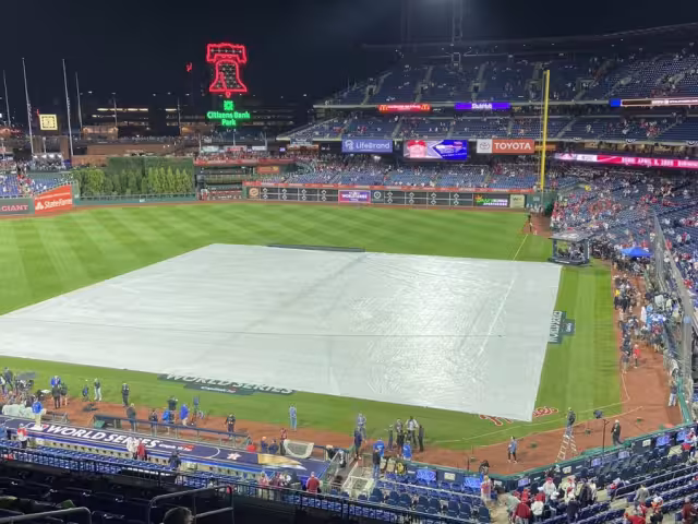 Tercer juego entre Astros y Phillies de la Serie Mundial fue pospuesto
