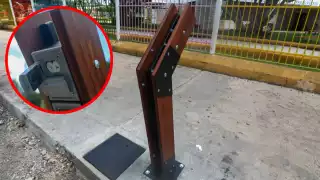 Instalan 18 tótems eléctricos en el Parque de las Américas de Mérida para comerciantes locales