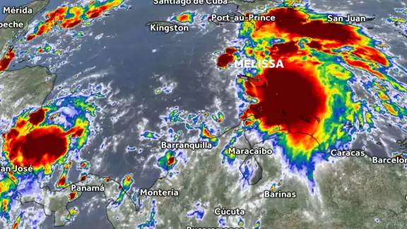Se forma la Tormenta Tropical Melissa en el Caribe central. Se forma la Tormenta Tropical Melissa en el Caribe central.
