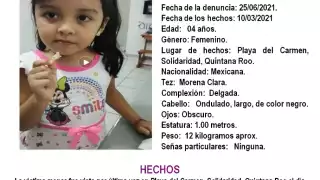 La FGE pide a la ciudadanía comunicarse al número 984 8730163 en caso de contar con alguna pista de su paradero