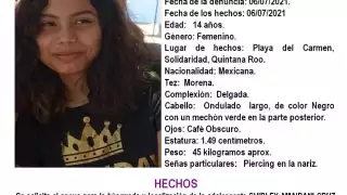 La FGE pide a la ciudadanía comunicarse al número 984 8730163 en caso de contar con alguna pista de su paradero