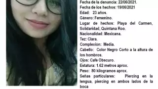 La FGE pide a la ciudadanía comunicarse al número 984 8730163 en caso de contar con alguna pista de su paradero