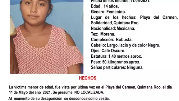 La menor fue reportada La menor fue reportada