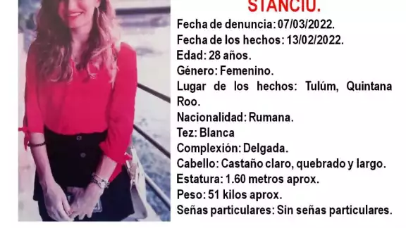Mirela  Stefania Stanciu es de tez blanca, tiene complexión delgada, cabello castaño claro, quebrado  y largo