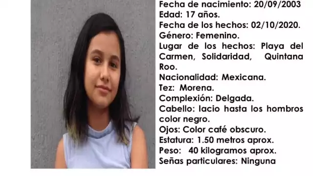 Al momento de su desaparición tenía un short corto, sandalias moradas y una blusa de cuello de tortuga azul. Foto: FGE