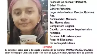 FGE activó la Alerta Amber por la adolescente extraviada en Cancún