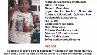 La FGE pide a la ciudadanía comunicarse al número 984 8730163 en caso de contar con alguna pista de su paradero