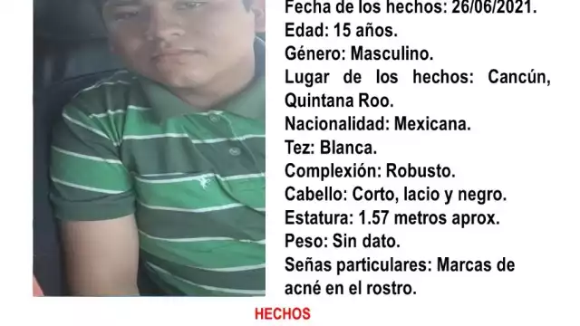 La FGE pide a la ciudadanía comunicarse al número 998 8817150 ext. 2130 en caso de contar con alguna pista de su paradero