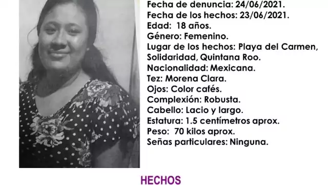 La FGE pide a la ciudadanía comunicarse al número 984 8730163 en caso de contar con alguna pista de su paradero
