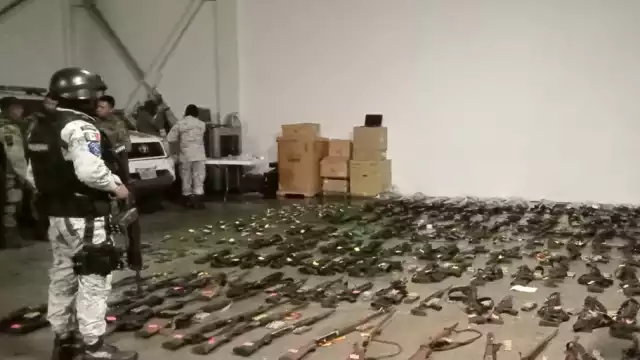 GN, Ejército Mexicano y Guardia Civil aseguran armamento tras operativo en Michoacán