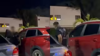 Captan en video presunto robo a vehículo en estacionamiento de supermercado en Cancún