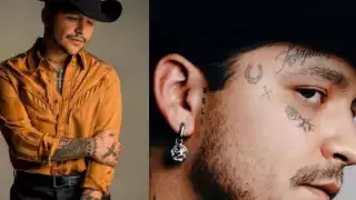 Christian Nodal tiene alrededor de 10 tatuajes en su rostro.
